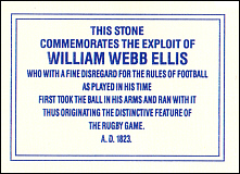 William Webb Ellis Stone at Rugby School