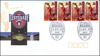 1996 Brisbane Bears Stamps and Postmark with AFL Cover
