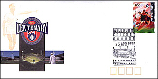 1996 AFL Cent Cover with Melb Stamp and MCG PM on FDI